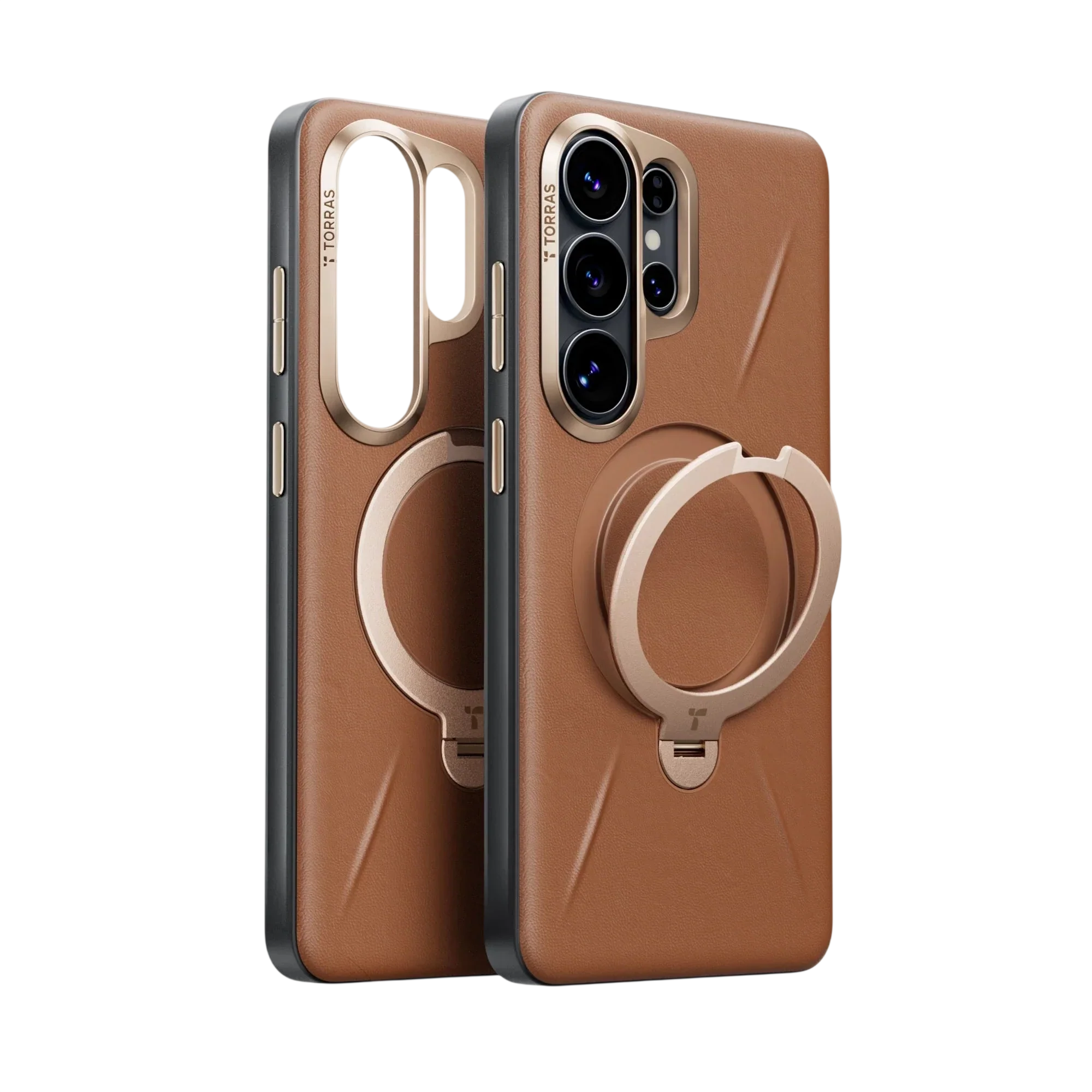 TORRAS Ostand Spin VegSkin for Samsung Galaxy S26 Ultra - Amber Brown #color_amber-brown