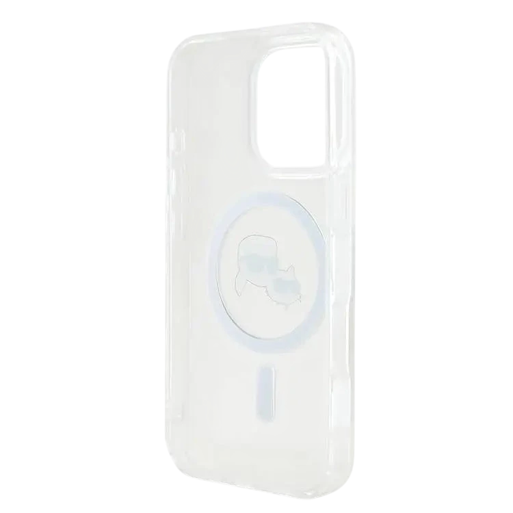 حافظة Karl Lagerfeld صلبة IML بتقنية MagSafe مع رأس Karl وChoupette لـ iPhone 16 Pro Max، حماية من السقوط والصدمات، فتحات دقيقة للمنافذ والأزرار، تركيب سهل بالضغط