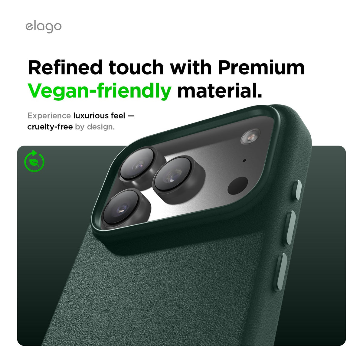 Elago MagLeather Case for iPhone 17 Pro Max / iPhone 18 Pro Max - Midnight Green #color_midnight-green