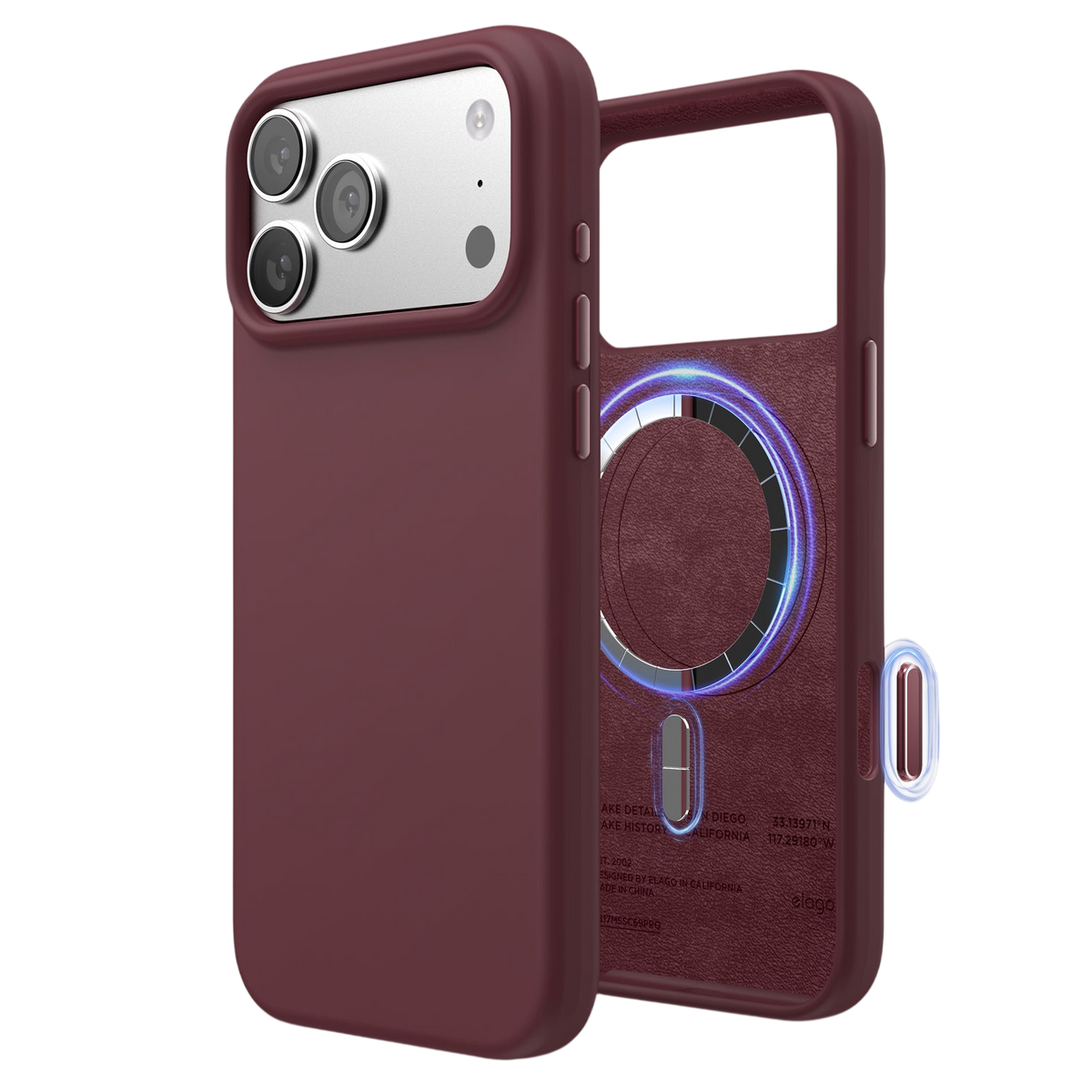 Elago Mag Silicone Case for iPhone 17 Pro Max / iPhone 18 Pro Max - Burgundy #color_burgundy