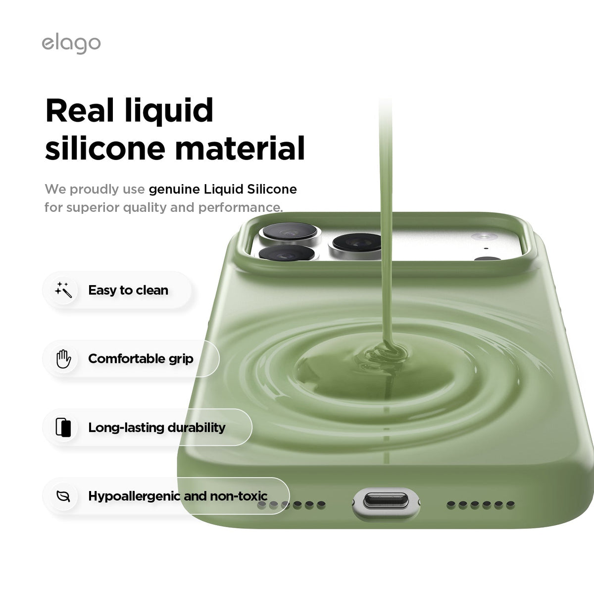 Elago Mag Silicone Case for iPhone 17 Pro Max / iPhone 18 Pro Max - Cedar Green #color_cedar-green
