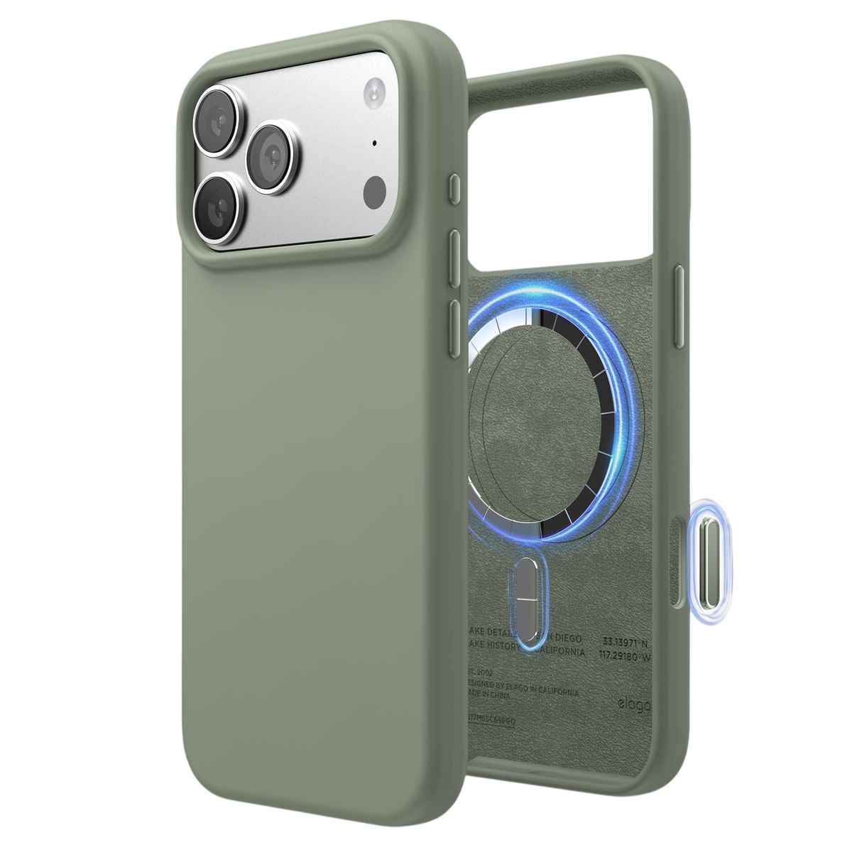 Elago Mag Silicone Case for iPhone 17 Pro Max / iPhone 18 Pro Max - Khaki Green #color_khaki-green