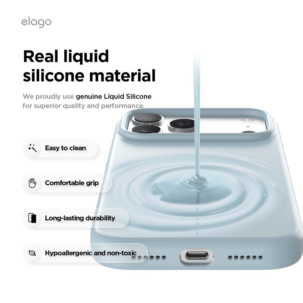 Elago Mag Silicone Case for iPhone 17 Pro Max / iPhone 18 Pro Max - Sky Blue #color_sky-blue