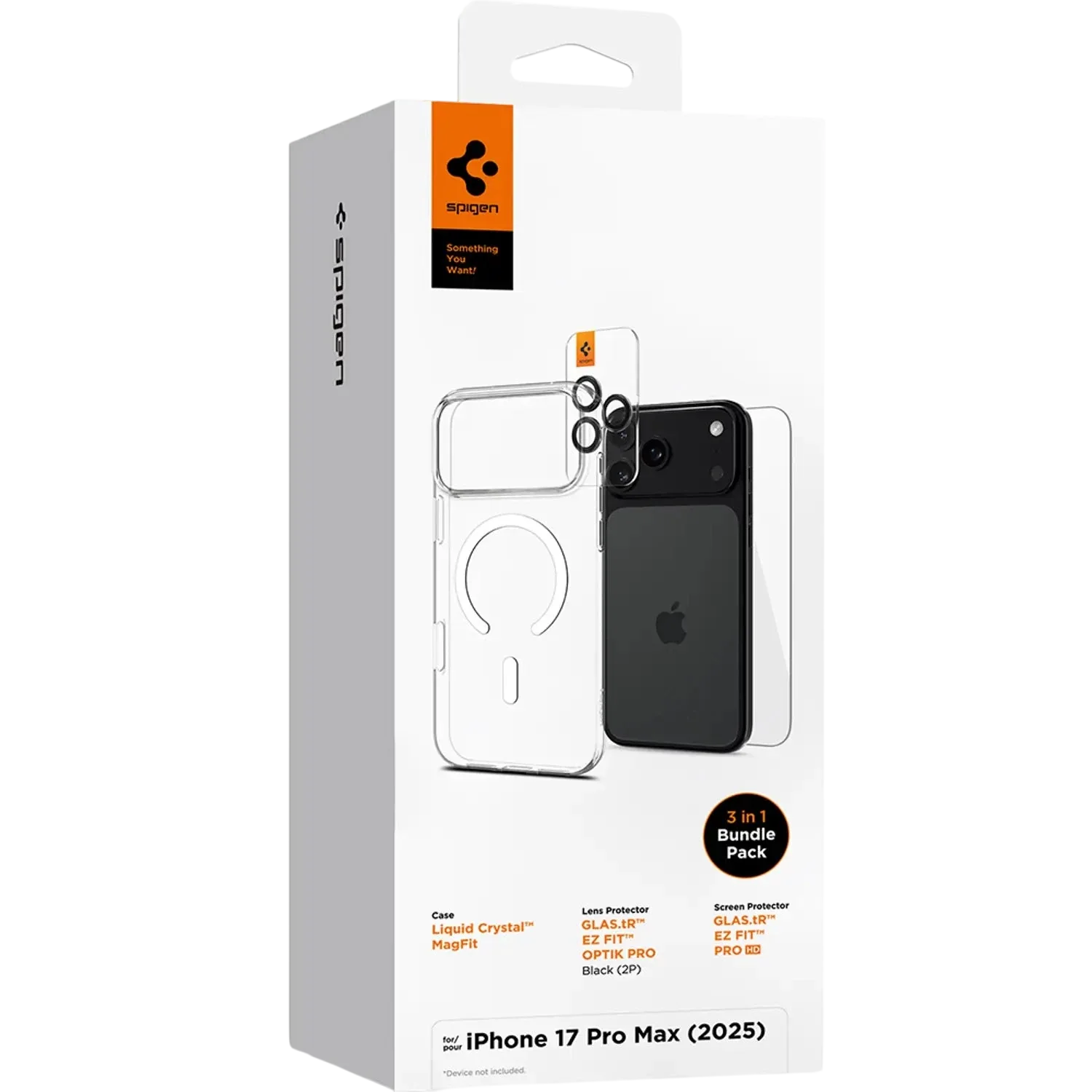 Spigen MagSafe Clear Case With Screen Protector And Lens Protector Transparent Bundle for iPhone 17 Pro Max