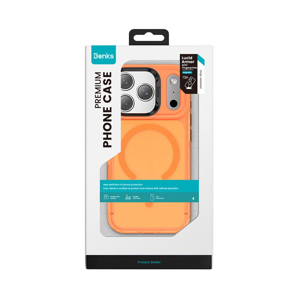 Benks Lucid Armor Case for iPhone 17 Pro & Pro Max - Orange #color_orange