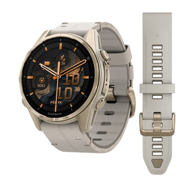 Garmin Fenix 8 AMOLED Sapphire Multisport GPS Smartwatch - Soft Gold Stainless Steel