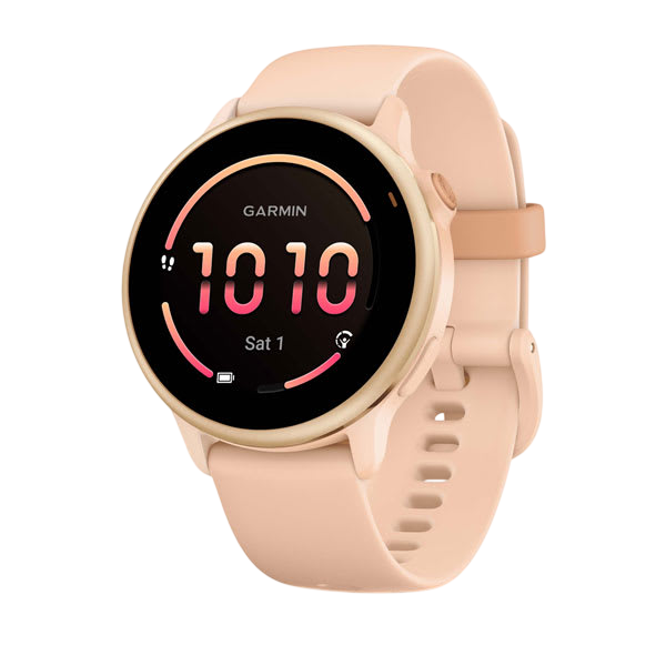 Garmin Vivoactive 6 Health & Fitness GPS Smartwatch - Slate with Black Silicone Band - Pink Dawn #color_pink-dawn