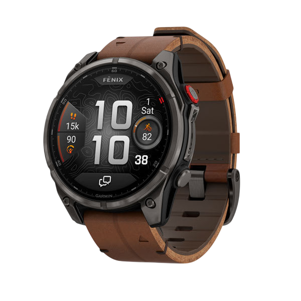 Garmin Fenix 8 Pro AMOLED Sapphire LTE + inReach Premium Multisport GPS Smartwatch - Carbon Grey DLC with Leather + Silicone