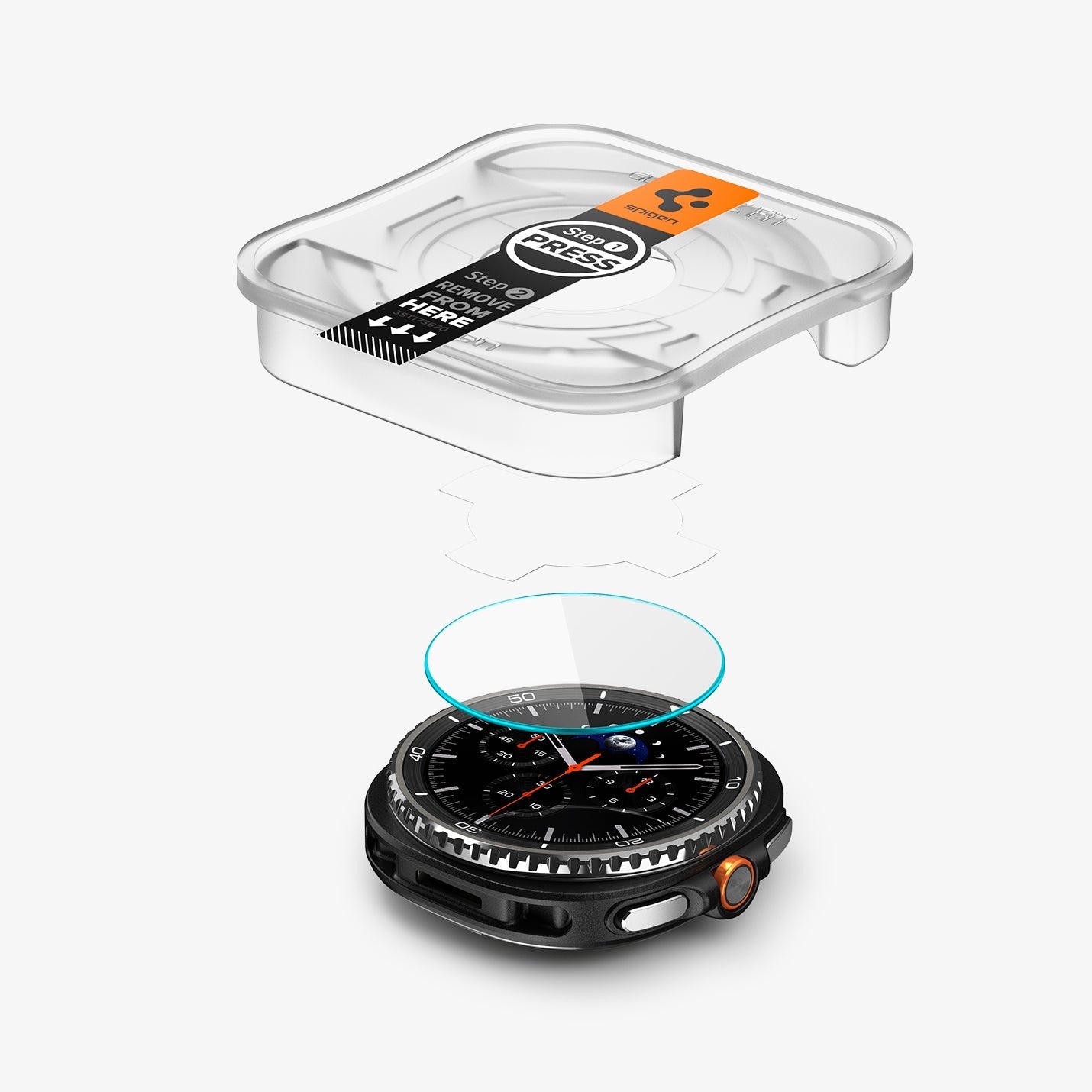Spigen GLAS.tR EZ Fit Screen Protector for Samsung Galaxy Watch8 Classic - 2 Pack