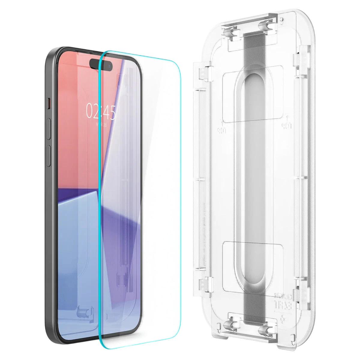 Spigen iPhone 16 Plus / 15 Plus Screen Protector EZ FIT GLAS.tR - 2 Pack