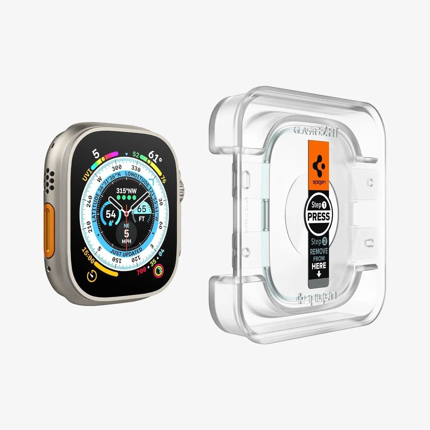 Spigen Apple Watch Ultra 3 / 2 / 1 (49mm) Screen Protector EZ FIT Glas.tR - 2 Pack