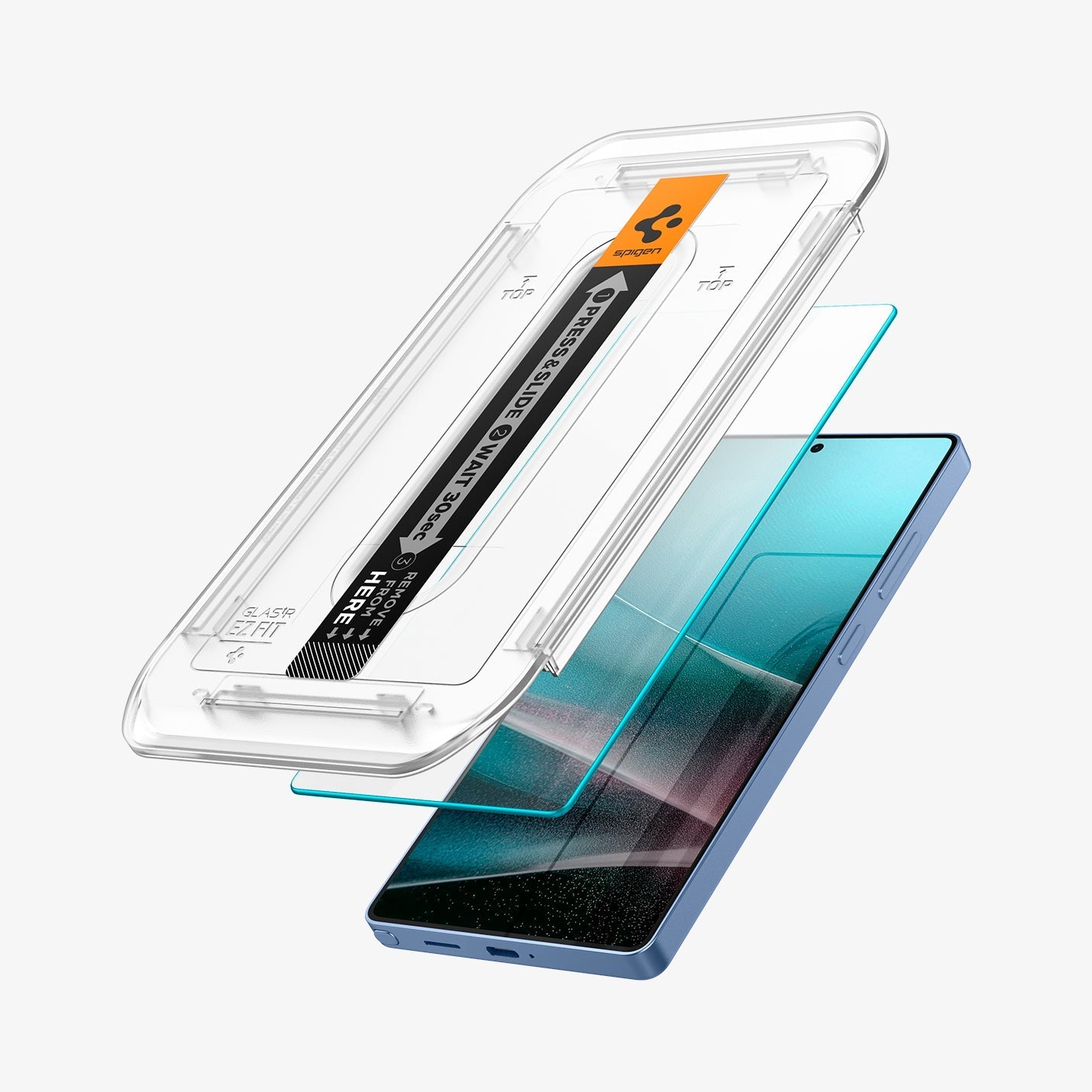 Spigen واقي شاشة GLAS.tR EZ Fit لهاتف Samsung Galaxy S25 Ultra - عبوة من قطعتين