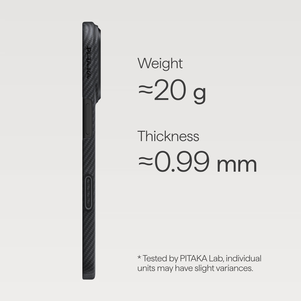 حافظة Pitaka Ultra-Slim (مع PitaTap) لهاتف iPhone 17 Pro