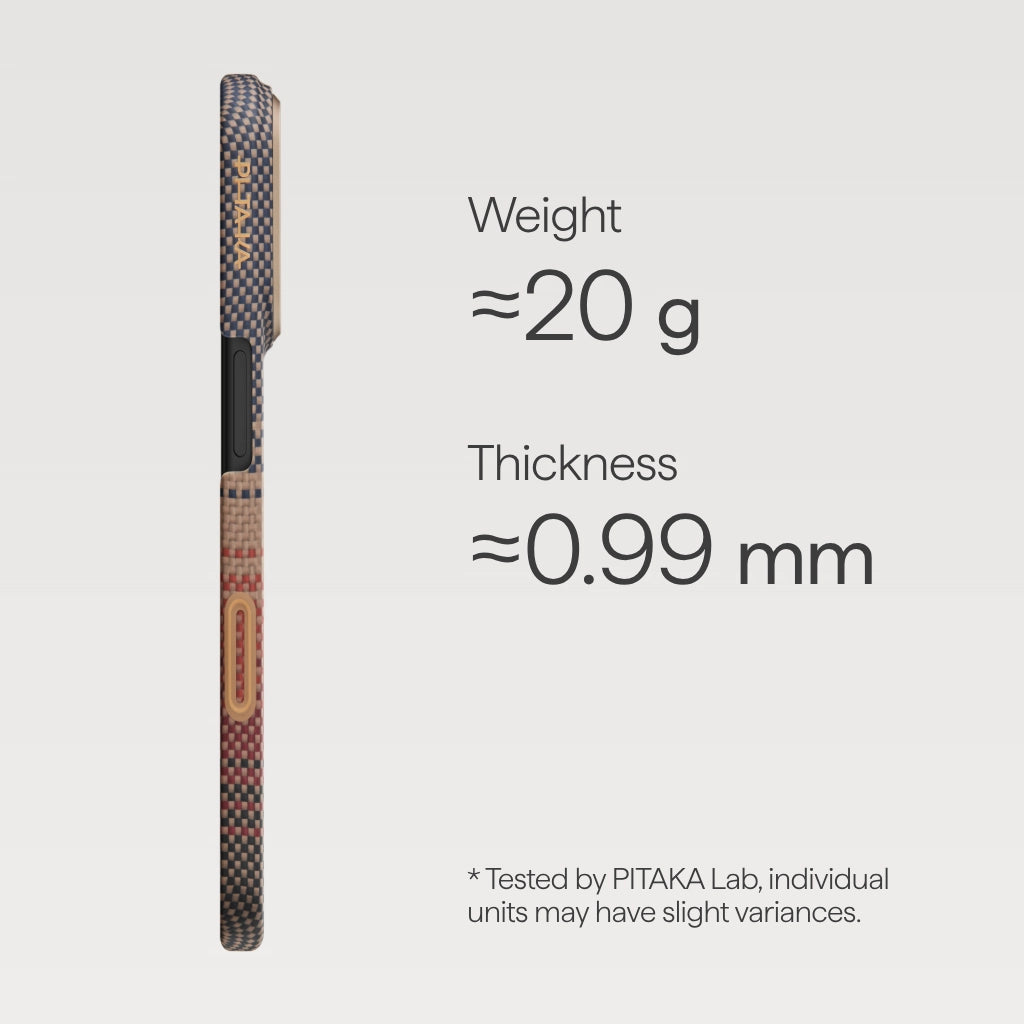 حافظة Pitaka Ultra-Slim (مع PitaTap) لهاتف iPhone 17 Pro