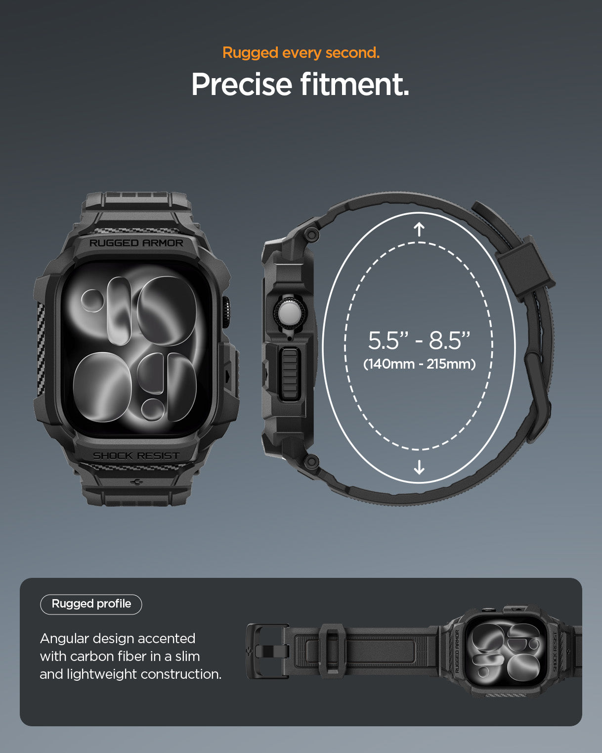 Spigen Rugged Armor Pro 2 Case + Band for Apple Watch Series 11 / 10 46mm