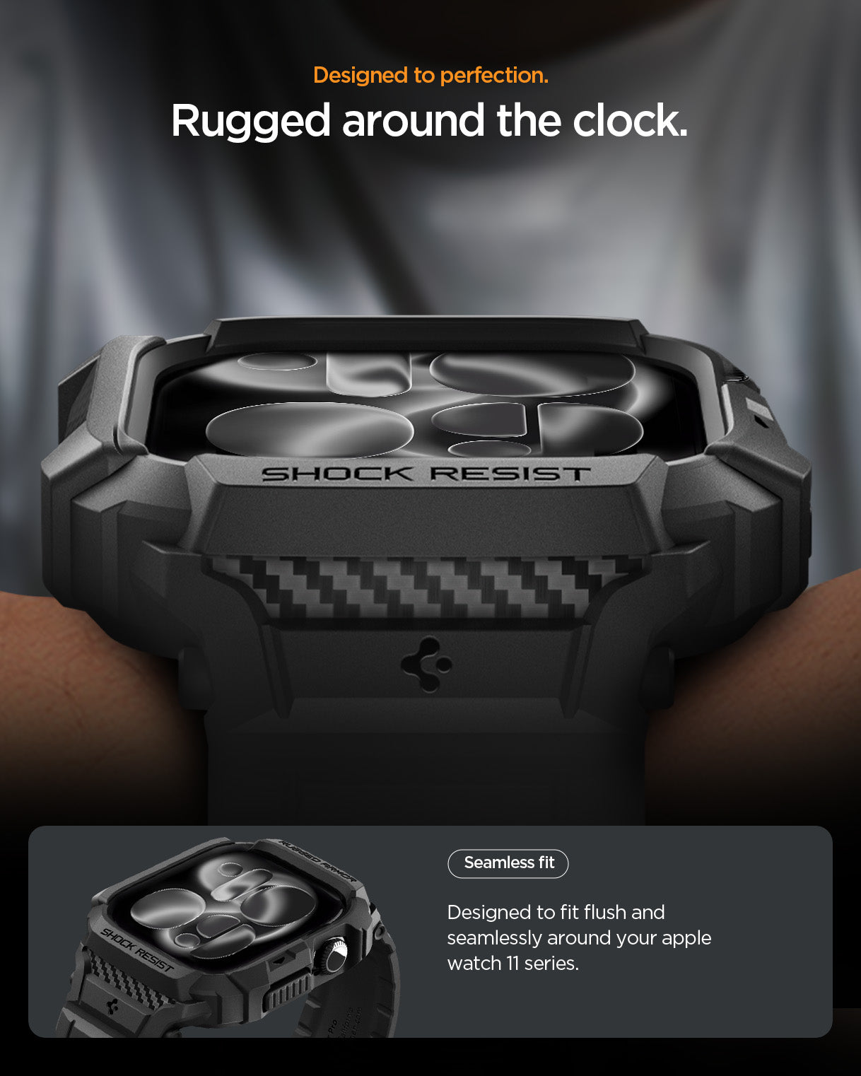 Spigen Rugged Armor Pro 2 Case + Band for Apple Watch Series 11 / 10 46mm
