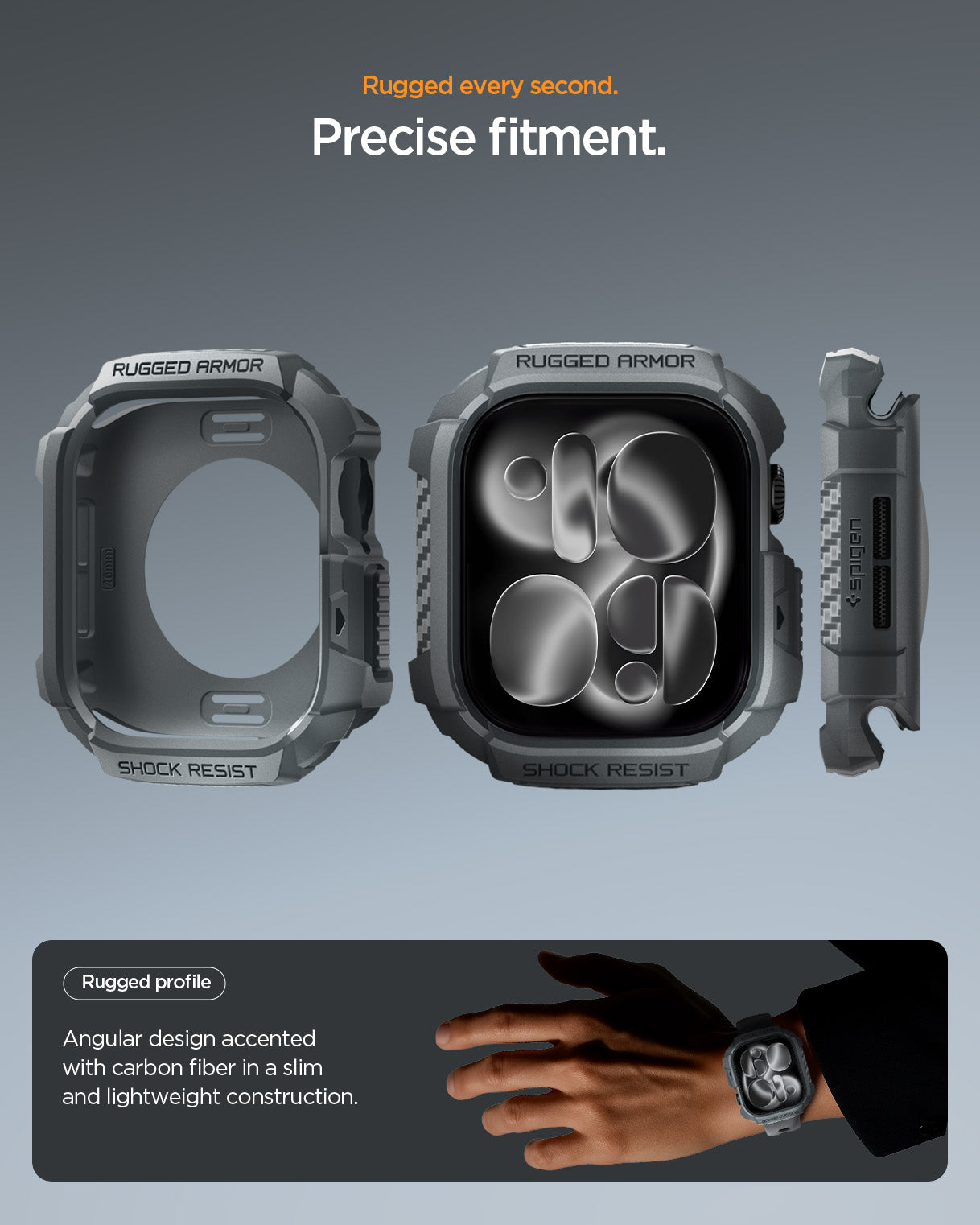 Spigen Rugged Armor 2 Case for Apple Watch Series 11 / Series 10 46mm