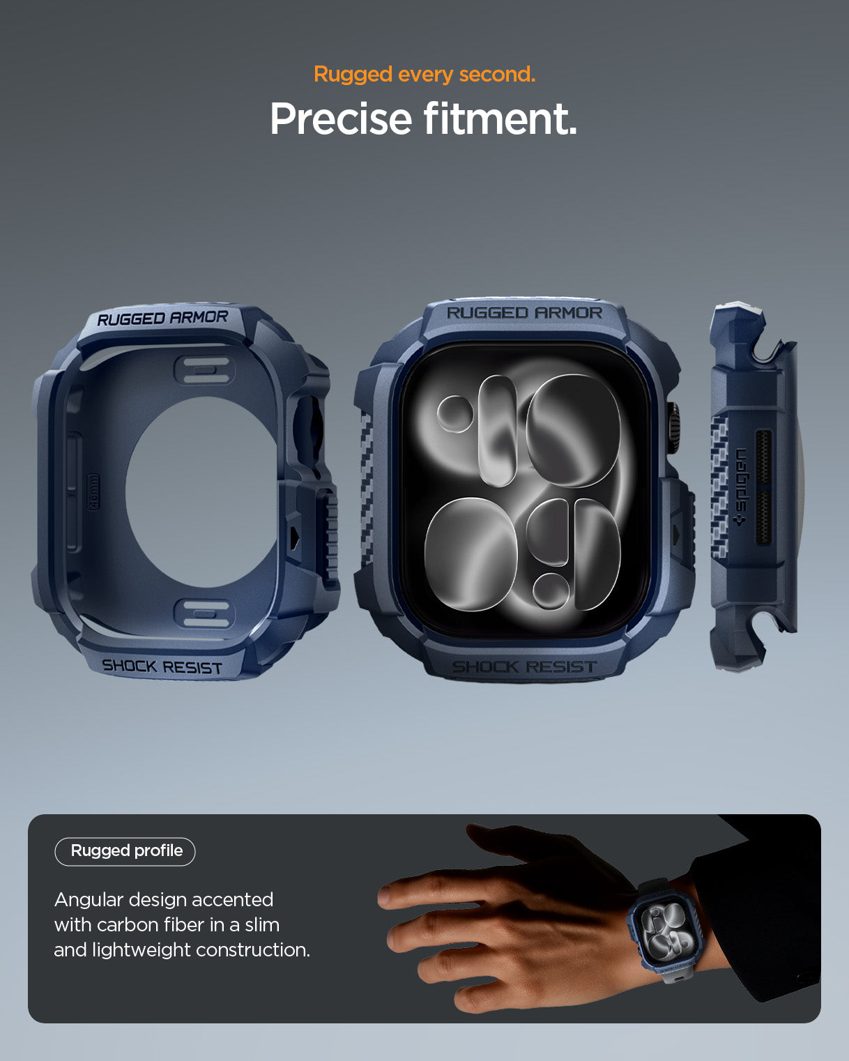 Spigen Rugged Armor 2 Case for Apple Watch Series 11 / Series 10 46mm
