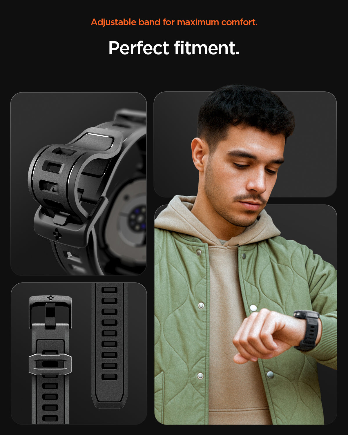 Spigen Rugged Armor Pro Band + Case for Samsung Galaxy Watch8 Classic