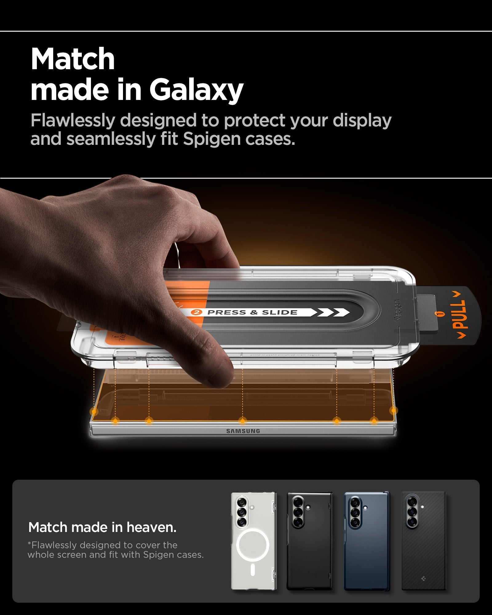 حماية شاشة Spigen GLAS.tR EZ Fit Pro لجهاز Samsung Galaxy Z Fold 7 - عبوة من 2