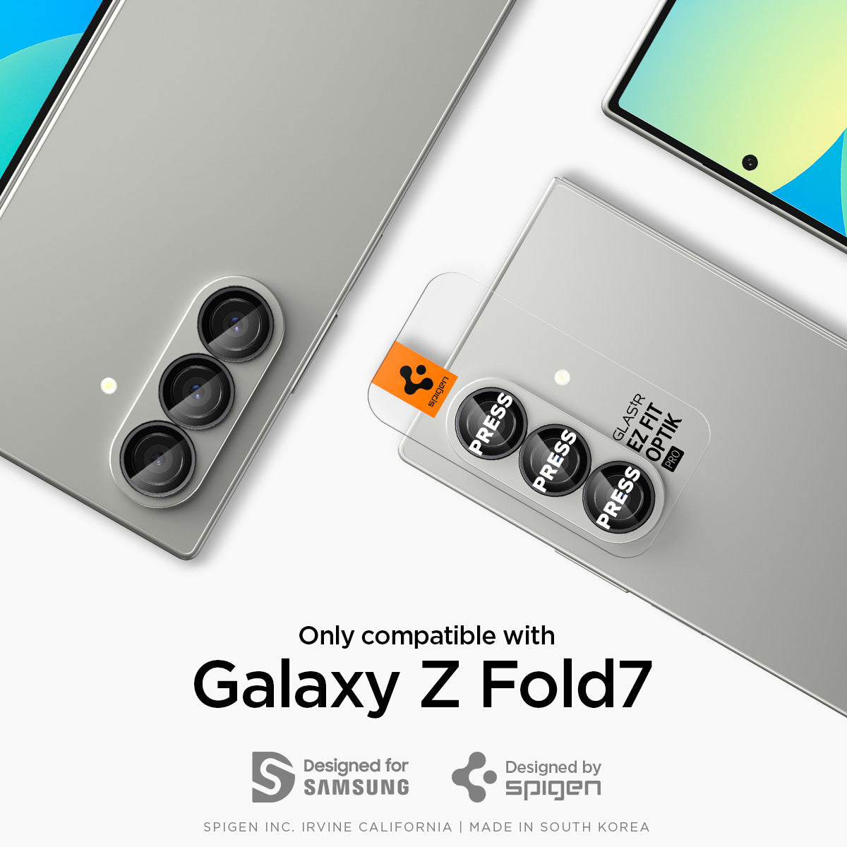 Spigen Optik Pro EZ Fit Lens Protector for Samsung Galaxy Z Fold 7 - 2 Pack
