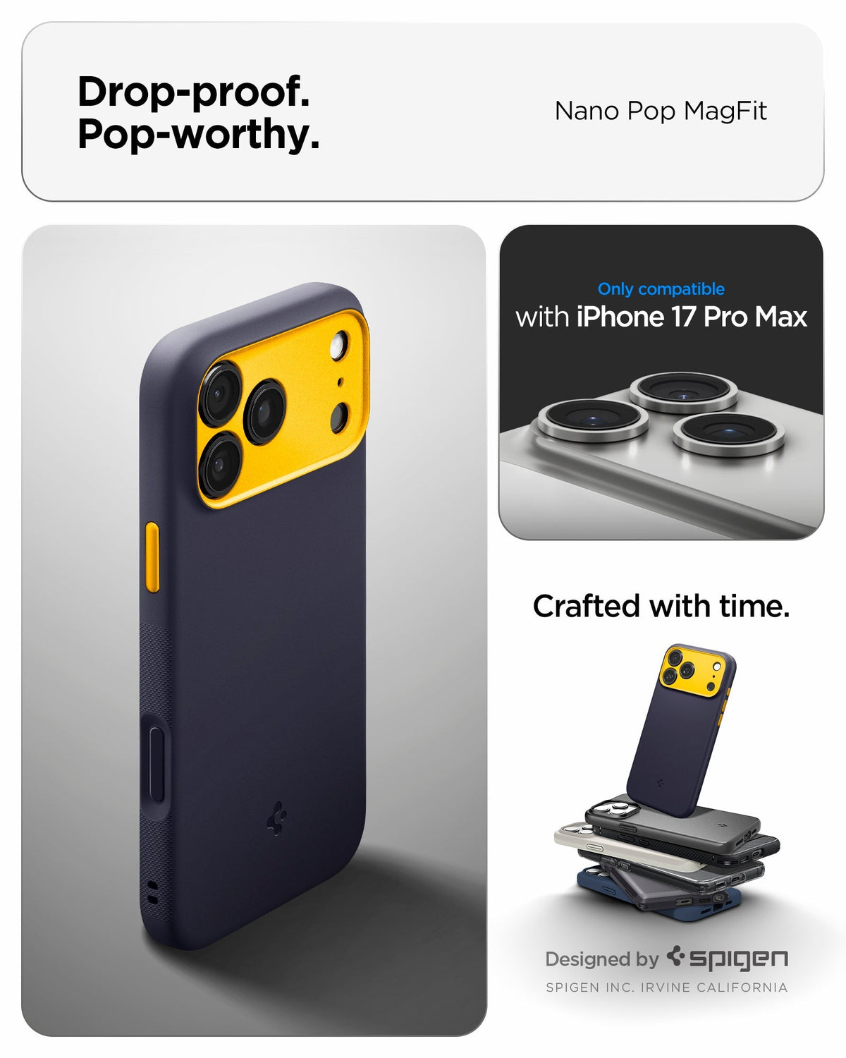 Spigen Nano Pop (Mag Fit) Case for iPhone 17 Pro Max - Blueberry Navy