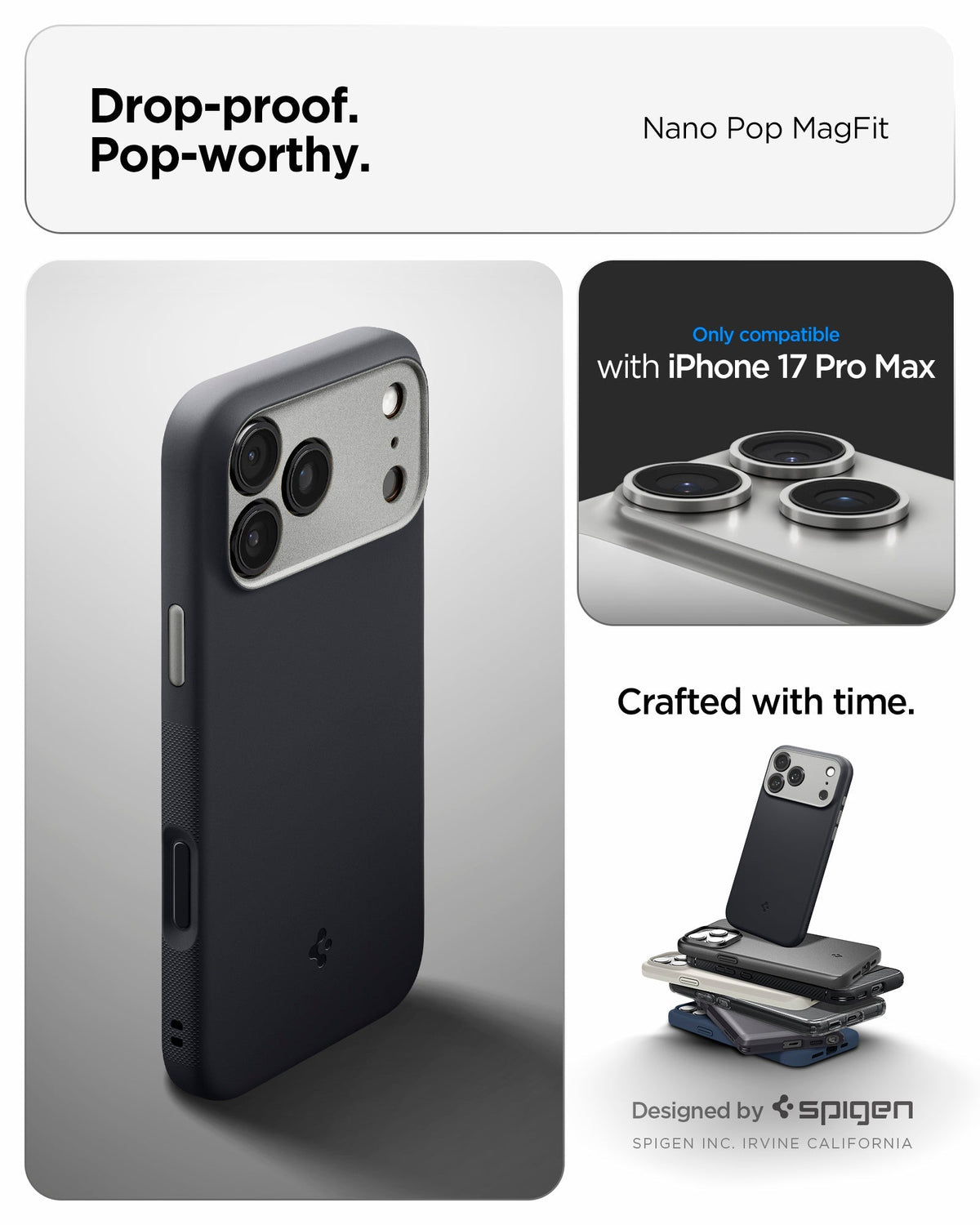 Spigen Nano Pop (Mag Fit) Case for iPhone 17 Pro Max - Black Sesame