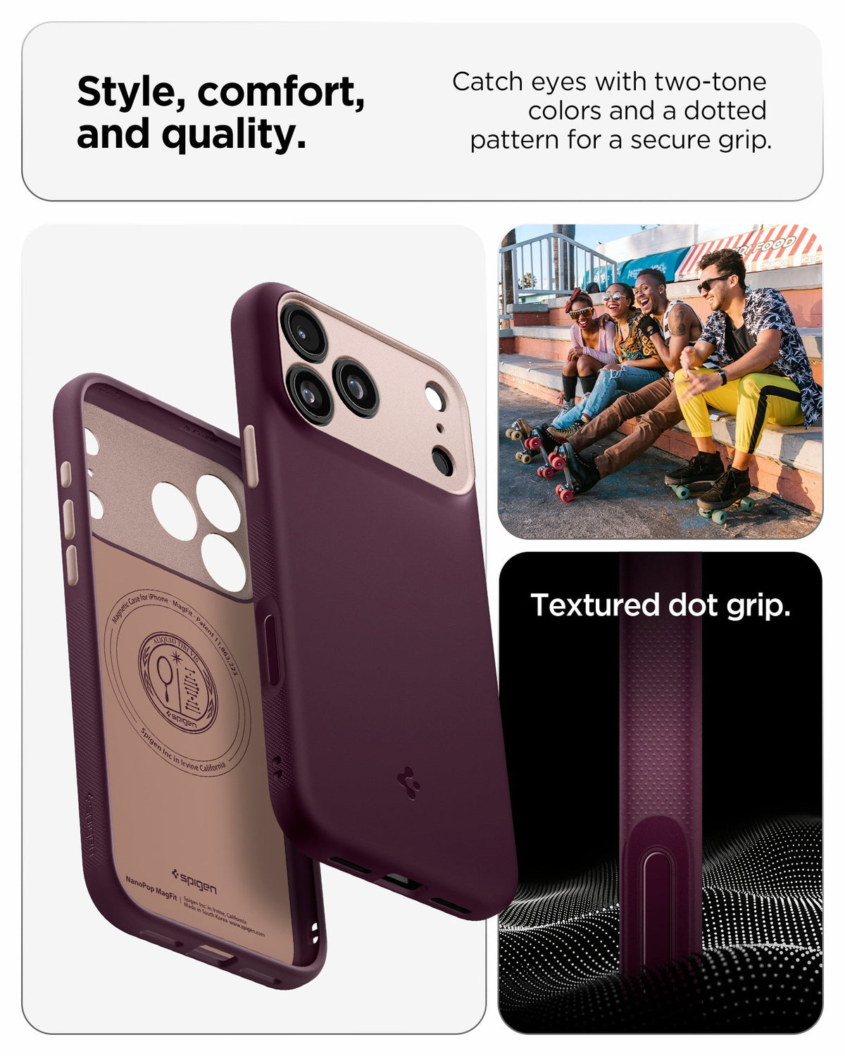 Spigen Nano Pop (Mag Fit) Case for iPhone 17 Pro Max - Burgundy Bean
