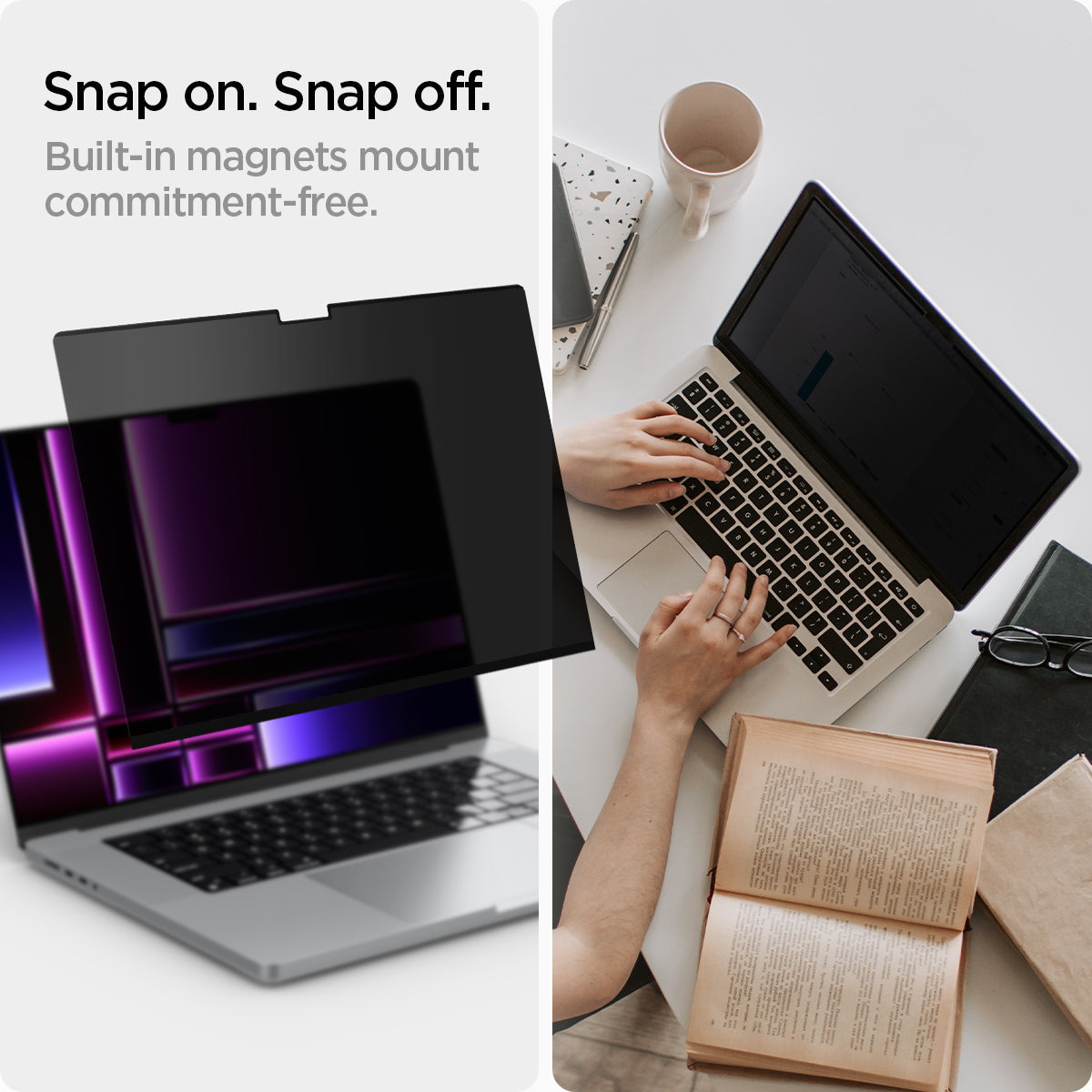 Spigen Safe View Privacy Screen Protector for MacBook Pro (M5 / M4 / M3 / M2 / M1) - MacBook Pro 16-inch #device_macbook-pro-16-inch