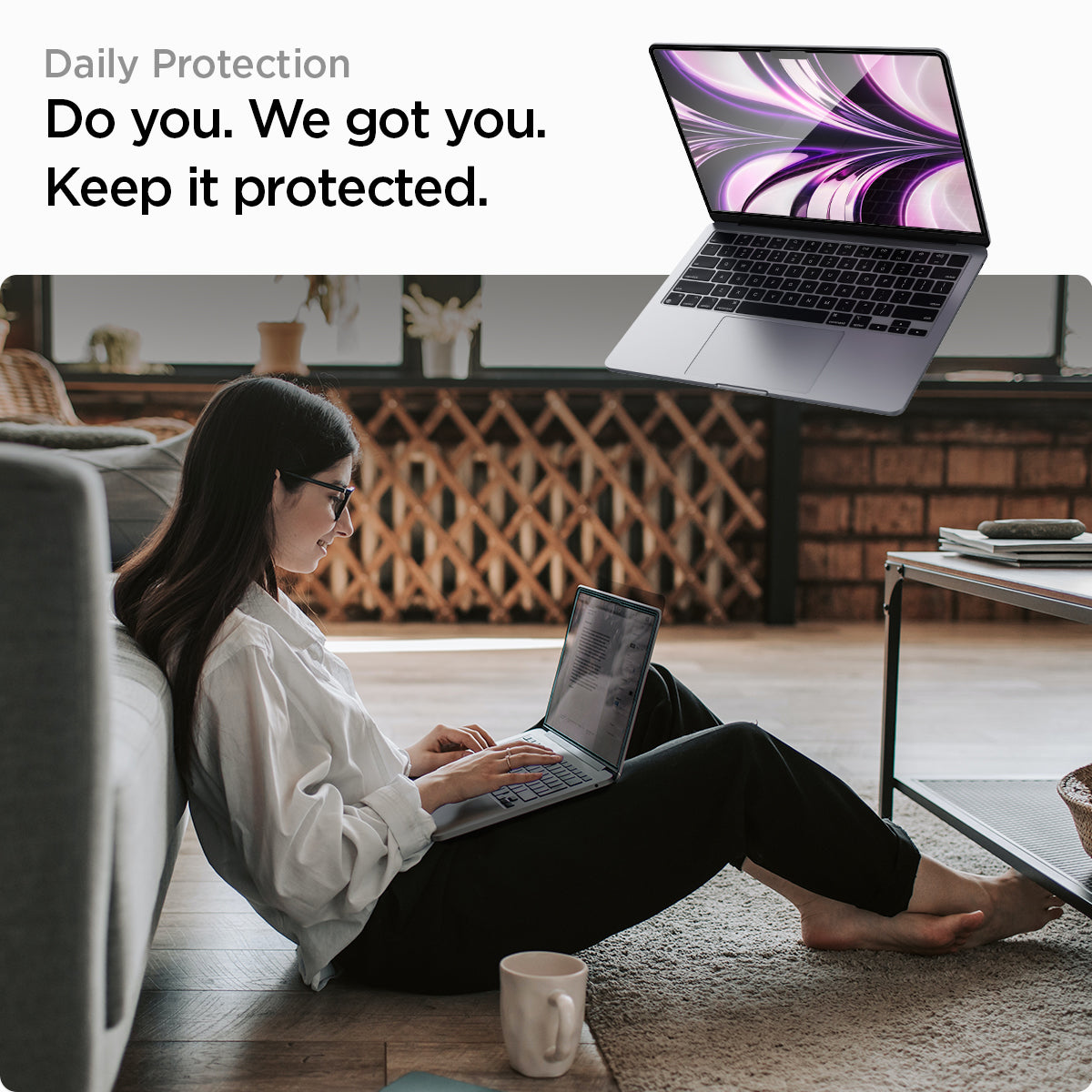 Spigen GLAS.tR SLIM Screen Protector for MacBook Air (M5 / M4 / M3 / M2) - MacBook Air 13-inch #device_macbook-air-13-inch