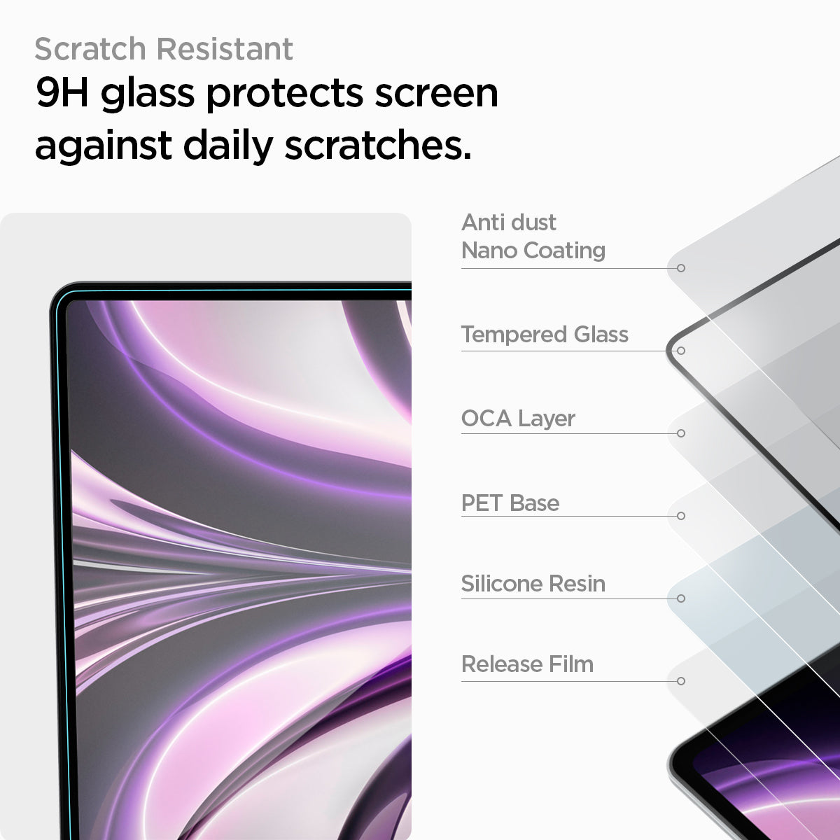 Spigen GLAS.tR SLIM Screen Protector for MacBook Air (M5 / M4 / M3 / M2) - MacBook Air 13-inch #device_macbook-air-13-inch