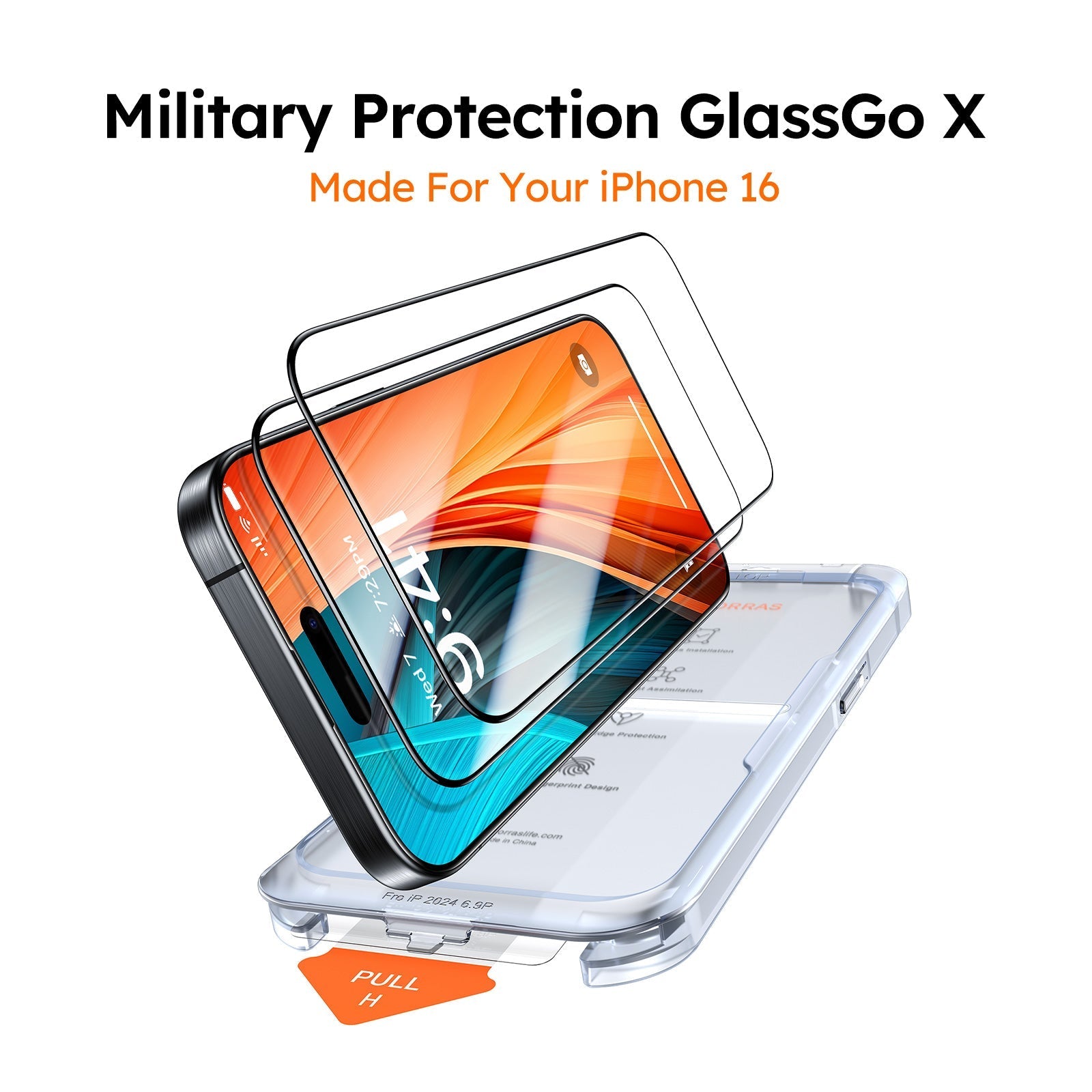 واقي شاشة زجاجي مقوّى TORRAS GlassGo لهاتف iPhone 16 Pro Max - عبوة واحدة