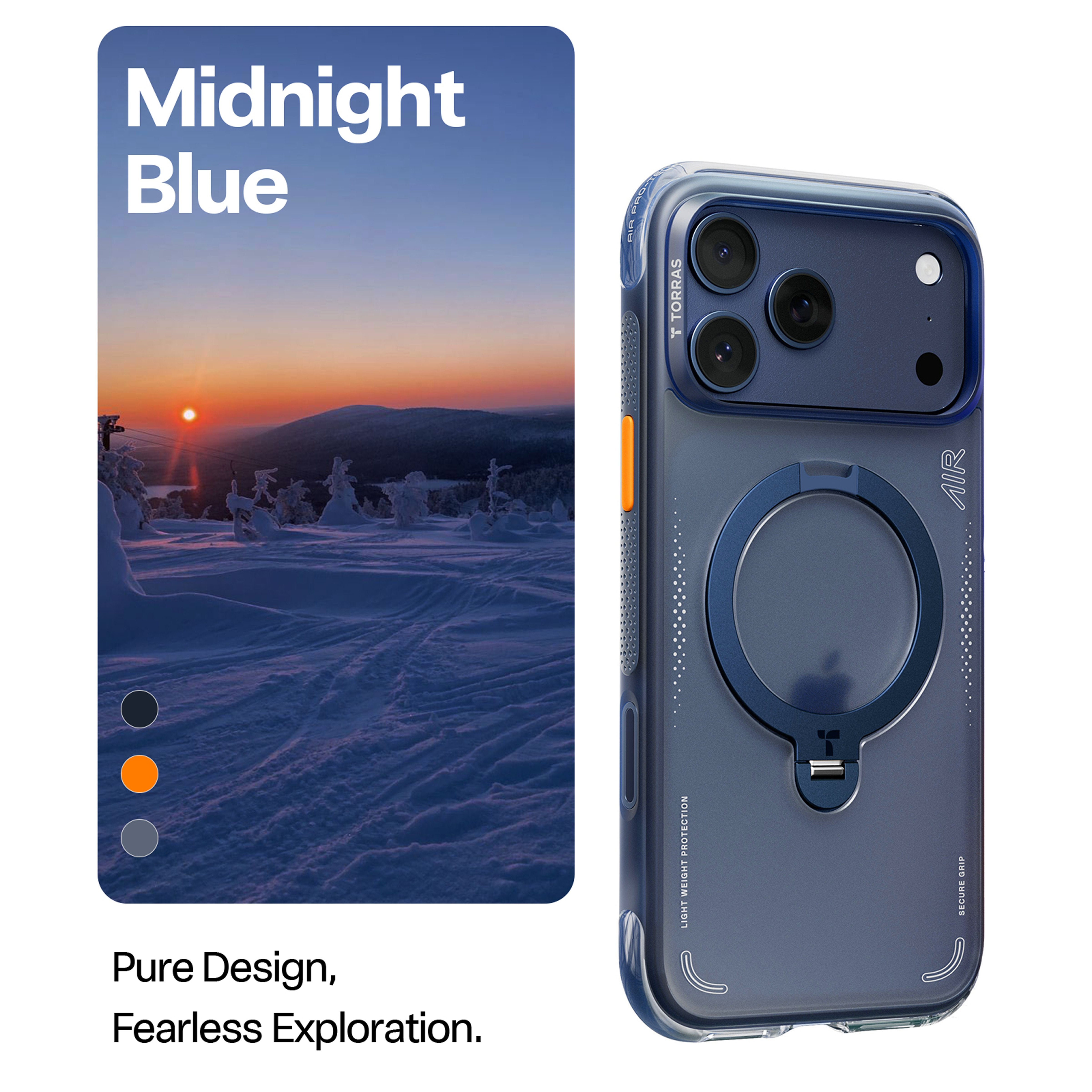 Torras Ostand Q3 Air for iPhone 17 Pro Max - Deep Blue