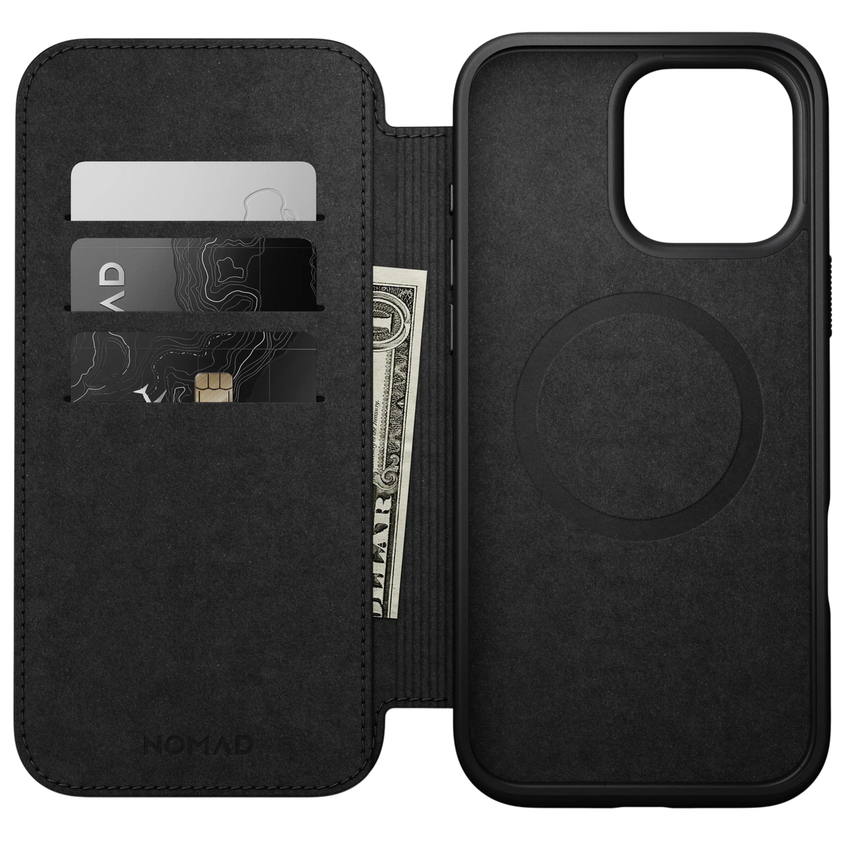 جراب Nomad Modern Leather Folio Case for iPhone 16 Pro Max - English T