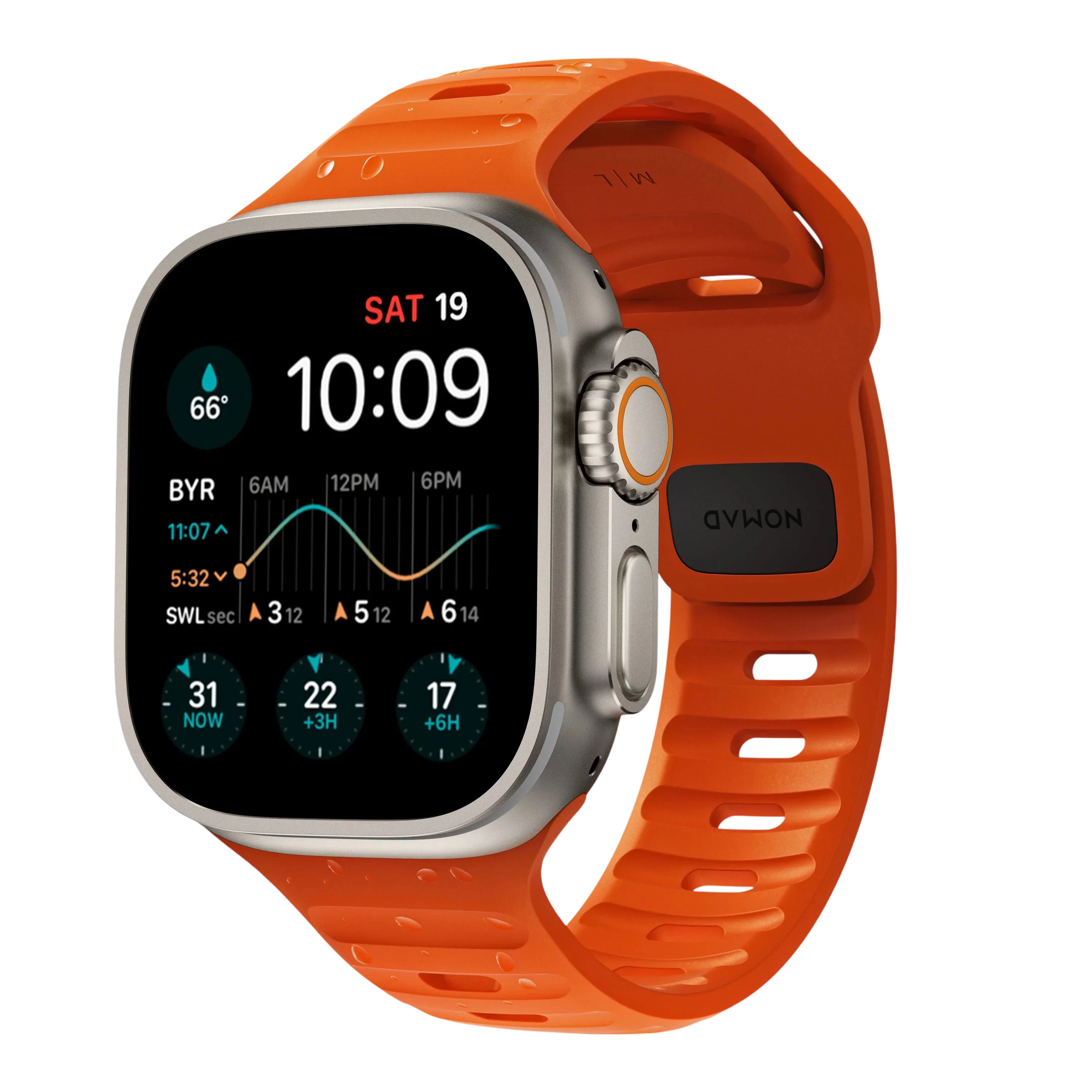 Nomad Waterproof Sport Band for Apple Watch 49mm / 46mm / 45mm - Ultra Orange