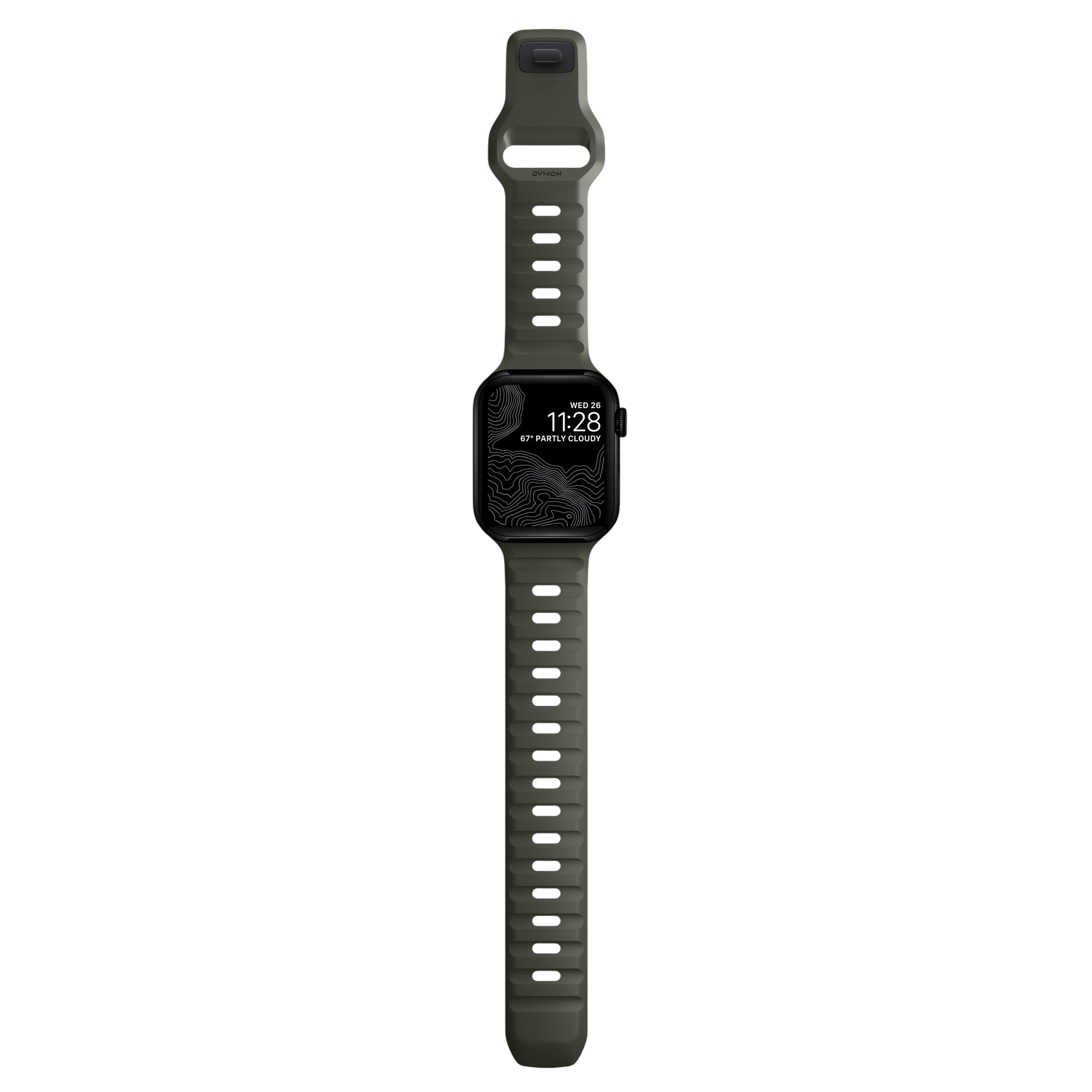 Nomad Waterproof Sport Band for Apple Watch 49mm / 46mm / 45mm - Ash Green