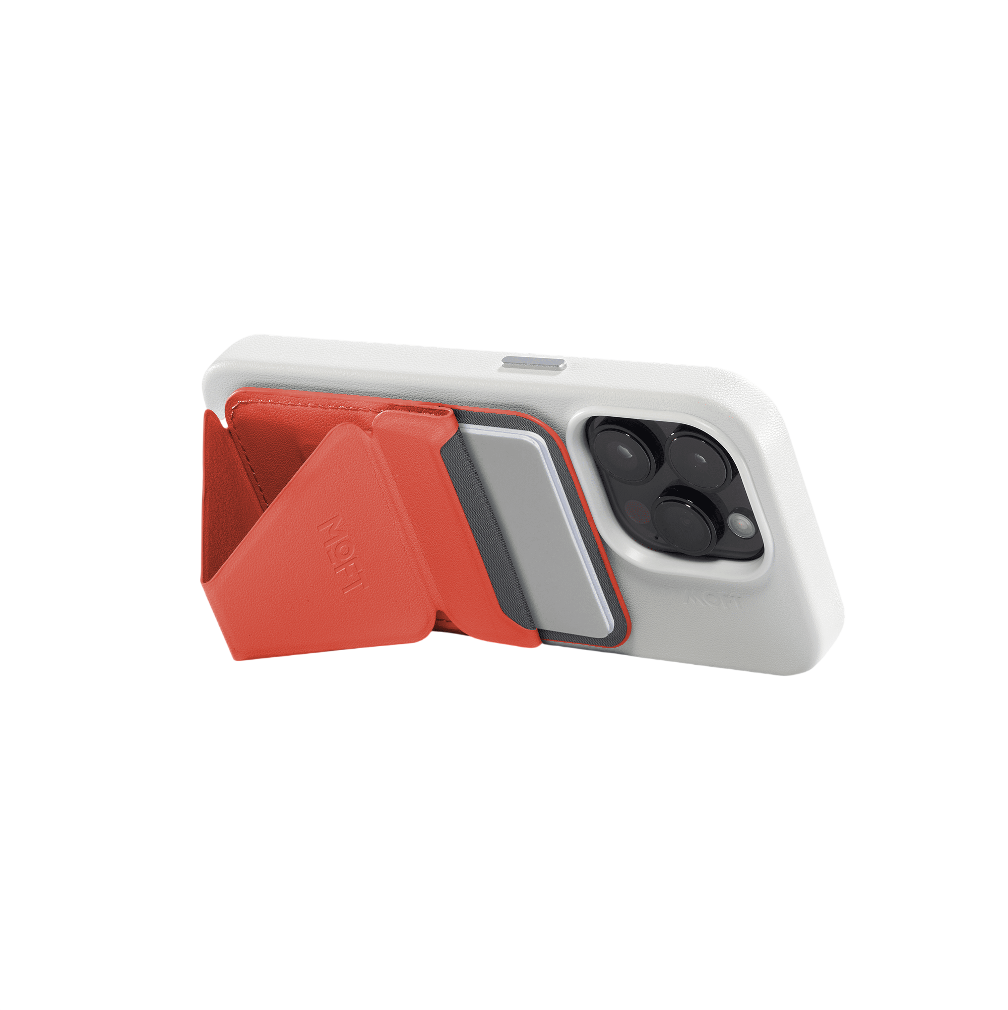 Moft Snap-on Phone Stand & Wallet MOVAS™ - MagSafe Compatible - Ready Red