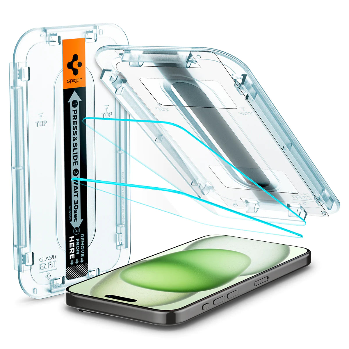 Spigen iPhone 16 Plus / 15 Plus Screen Protector EZ FIT GLAS.tR - 2 Pack