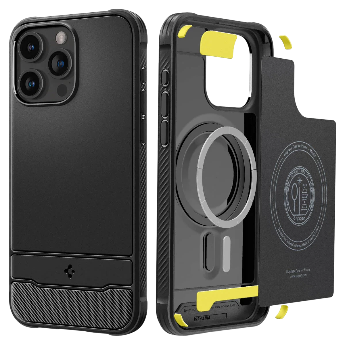 Spigen iPhone 15 Pro Case Rugged Armor (MagFit) - Matte Black