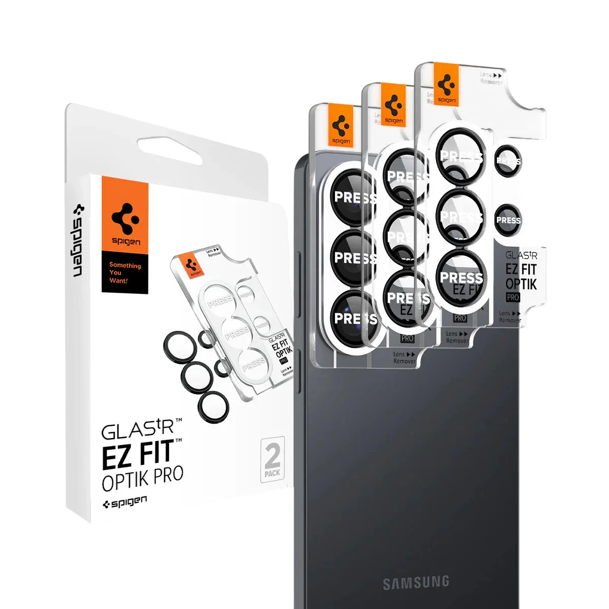 Spigen Glas.tREZFit Optik Black Lens Protector for GalaxyS26 Ultra - 2 Pack