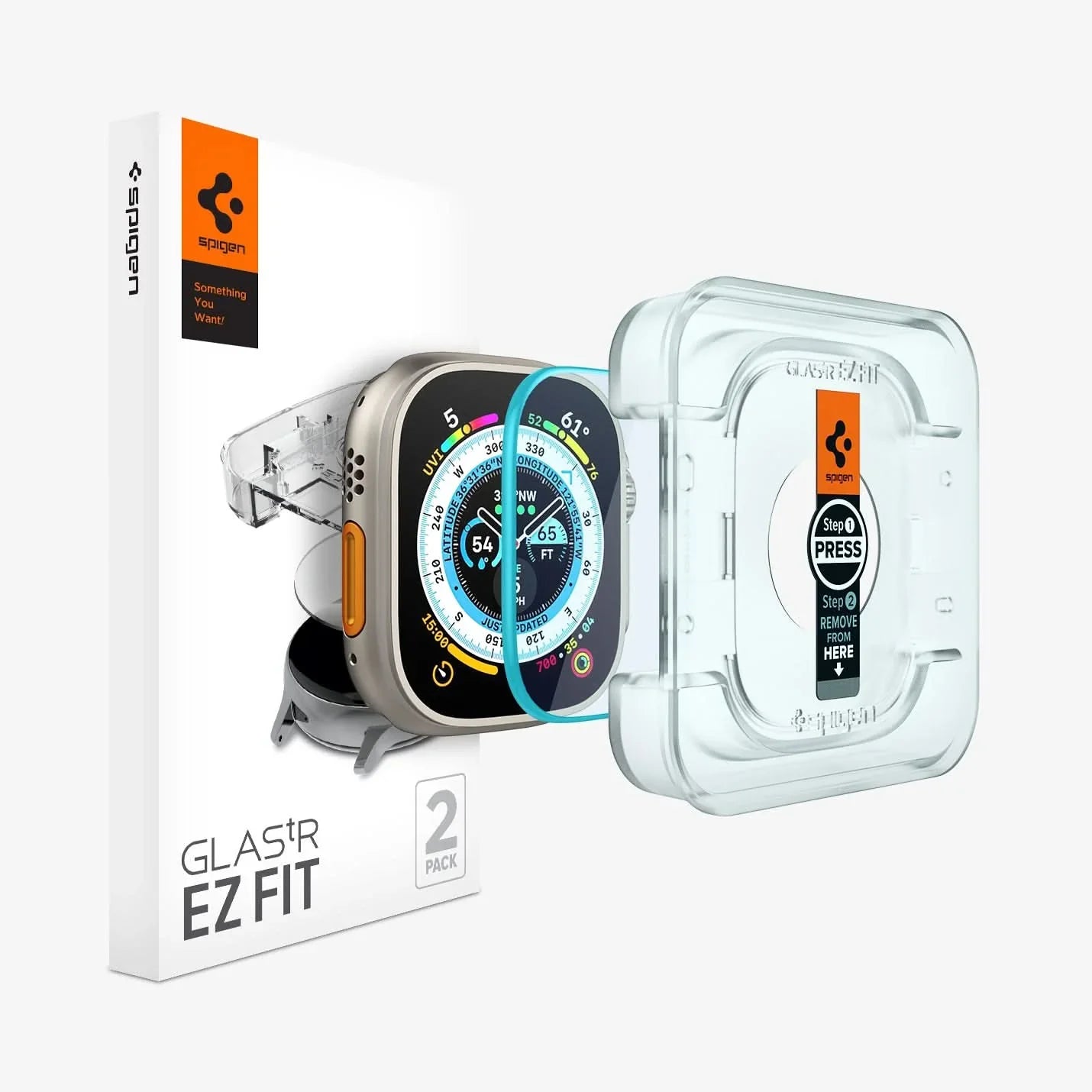 Spigen Apple Watch Ultra 3 / 2 / 1 (49mm) Screen Protector EZ FIT Glas.tR - 2 Pack