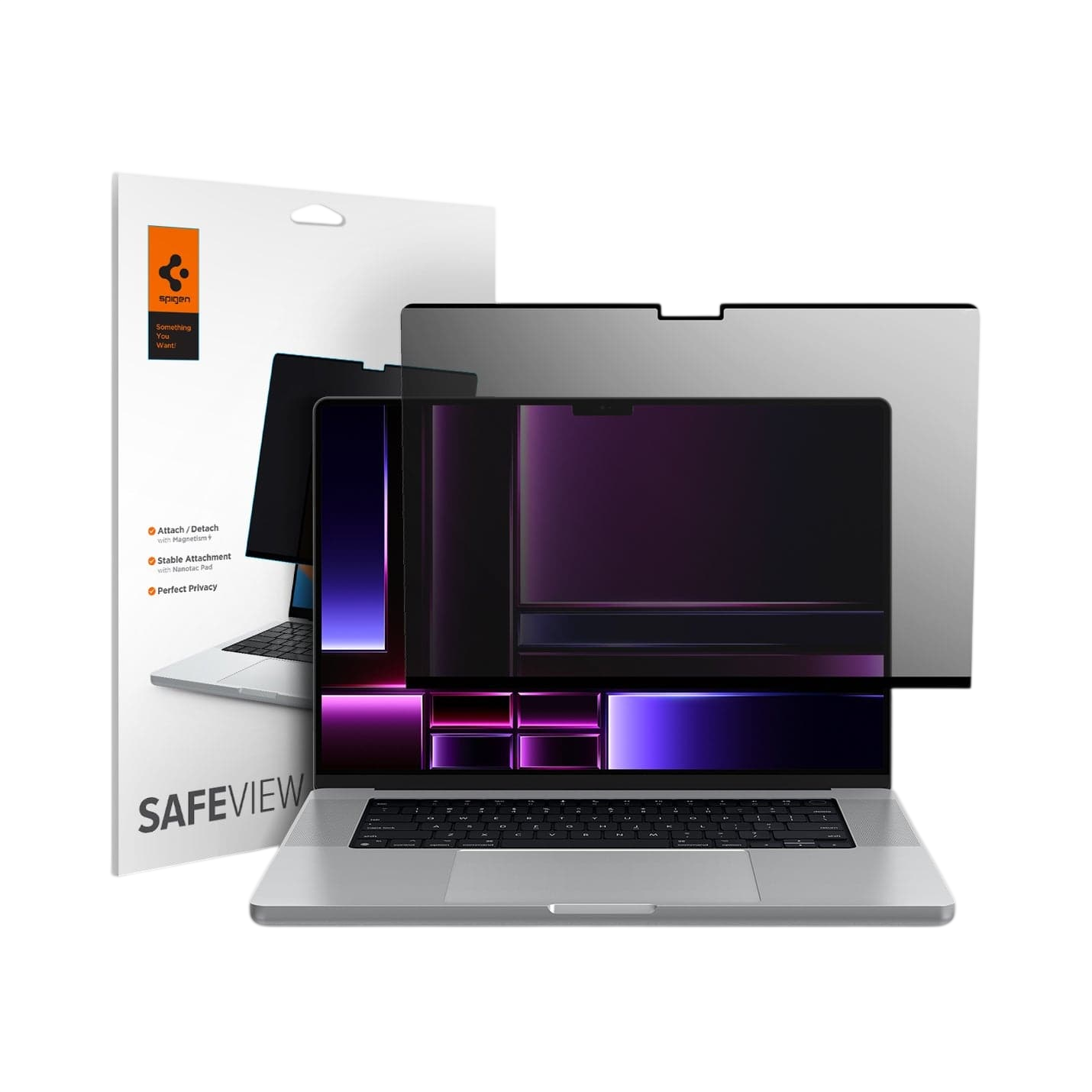 Spigen Safe View Privacy Screen Protector for MacBook Pro (M5 / M4 / M3 / M2 / M1) - MacBook Pro 16-inch #device_macbook-pro-16-inch