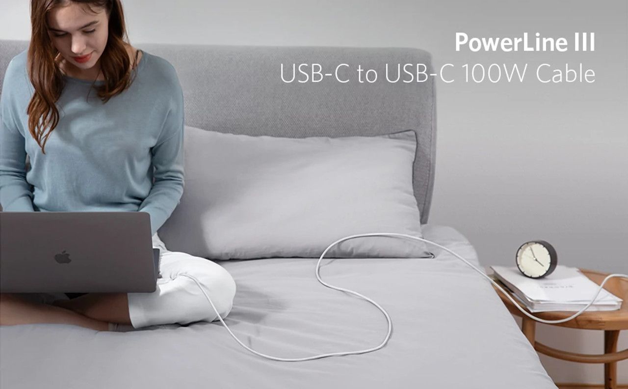 Anker PowerLineIII USB-C to USB-C 100W Cable 1.8m - White with 18 months official warranty