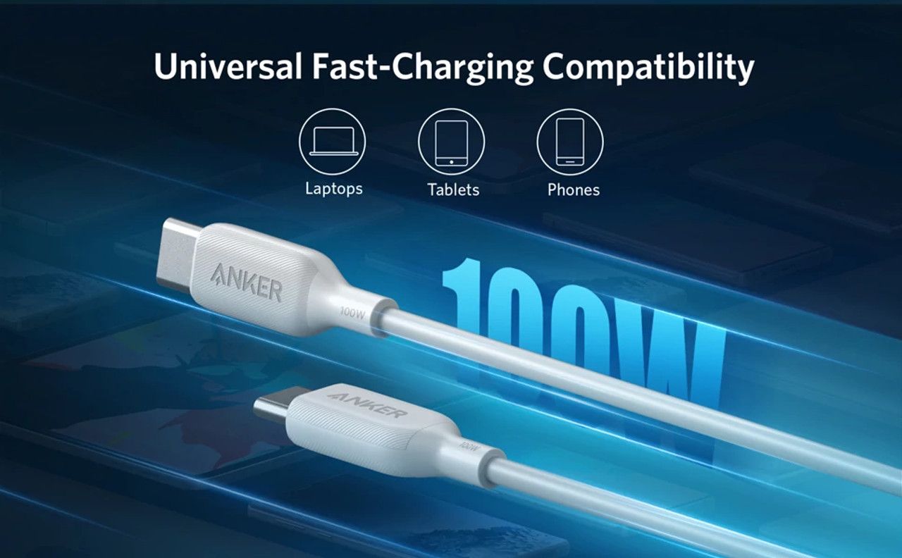 Anker PowerLineIII USB-C to USB-C 100W Cable 1.8m - White with 18 months official warranty