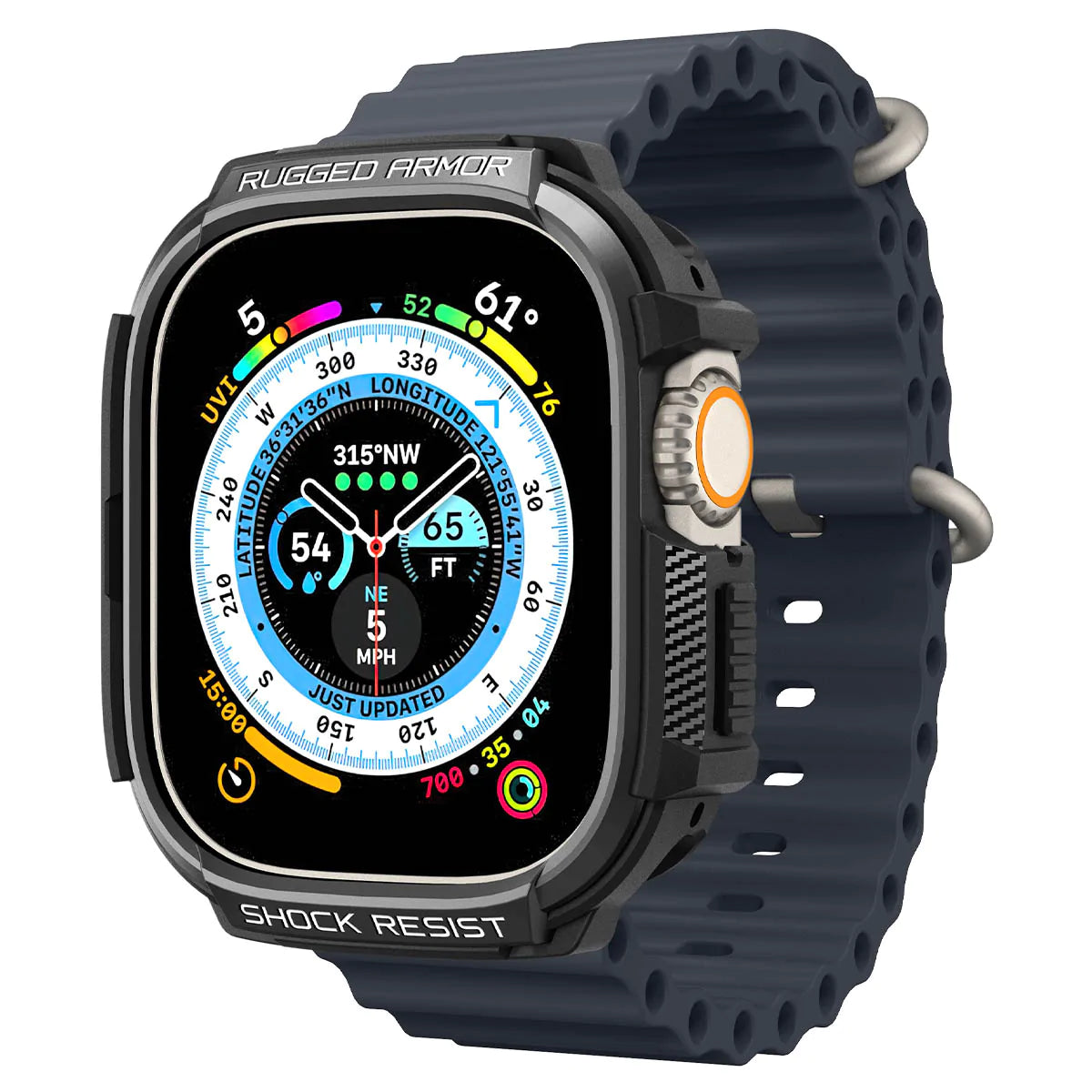 Spigen Rugged Armor Case for Apple Watch Ultra 2 / Ultra 1 (49mm) - Matte Black
