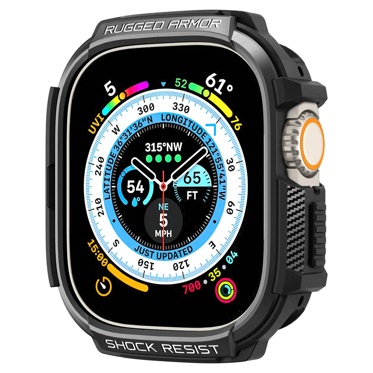 Spigen Rugged Armor Case for Apple Watch Ultra 2 / Ultra 1 (49mm) - Matte Black