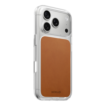 Nomad Clear Leather Case for iPhone 18 Pro - Saddle 