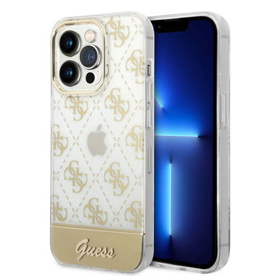 حافظة Guess الصلبة لـ iPhone 14 Pro - ذهبي