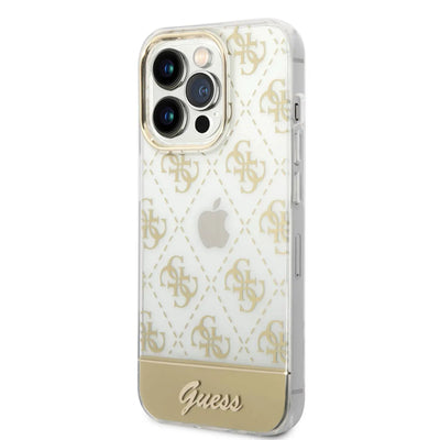 حافظة Guess الصلبة لـ iPhone 14 Pro - ذهبي