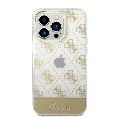 حافظة Guess الصلبة لـ iPhone 14 Pro - ذهبي